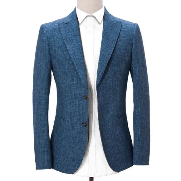 Abitto - 2 Piece Linen Cheltenham Blue Suit - Picture 1 of 8